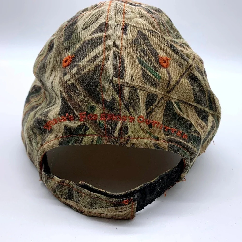 Cabela's Baseball Hat Mens OSFM Brown Camo Embroidered Logo Adjustable Strap